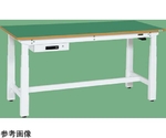 電動昇降作業台（重量タイプ 250kg 改正RoHS10対応サカエリューム天板 H630～1280 引出付）W1500×D900×H630～1280mm ホワイト　DKN-159AFEW