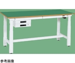 電動昇降作業台（重量タイプ 250kg 改正RoHS10対応サカエリューム天板 H630～1280 引出付）W1200×D750×H630～1280mm ホワイト　DKN-127BFEW