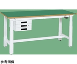 電動昇降作業台（重量タイプ 250kg 改正RoHS10対応サカエリューム天板 H630～1280 引出付）W1800×D900×H630～1280mm ホワイト　DKN-189CFEW