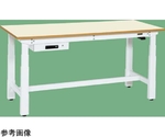 電動昇降作業台（重量タイプ 耐荷重250kg メラミン天板 H630～1280 引出付）W1500×D900×H630～1280mm ホワイト　DKN-159AIMW