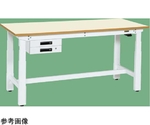 電動昇降作業台（重量タイプ 耐荷重250kg メラミン天板 H630～1280 引出付）W1500×D900×H630～1280mm ホワイト　DKN-159BIMW