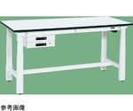 電動昇降作業台（重量タイプ 耐荷重250kg メラミン天板 H630～1280 引出付）W1800×D900×H630～1280mm ホワイト　DKN-189BMW
