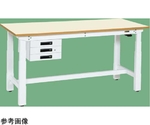 電動昇降作業台（重量タイプ 耐荷重250kg メラミン天板 H630～1280 引出付）W1200×D750×H630～1280mm ホワイト　DKN-127CIMW
