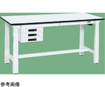 電動昇降作業台（重量タイプ 耐荷重250kg メラミン天板 H630～1280 引出付）W1500×D750×H630～1280mm ホワイト　DKN-157CMW