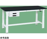 電動昇降作業台（重量タイプ 耐荷重250kg 特殊アクリル系樹脂天板 H630～1280 引出付）W1500×D750×H630～1280mm ホワイト　DKN-157BCW