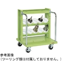 ツーリングワゴン（TLR3段タイプ W670 自在2輪、固定2輪タイプ）W670×D600×H810mm グリーン　TLR-13AJKT