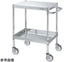 ステンレスCSパールワゴン（SUS430 ナイロンウレタン車 H800 2段）W750×D450×H800mm　CSP4-7482NU