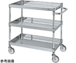 ステンレスCSパールワゴン（SUS430 ナイロンウレタン車 H800 3段）W600×D450×H800mm　CSP4-6483NU