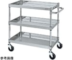 ステンレスCSパールワゴン（SUS430 サイレントエラストマー車 H800 3段）W750×D450×H800mm　CSP4-7483SE