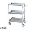 ステンレスCSパールワゴン（SUS304 ナイロンウレタン車 パンチング仕様）W600×D400×H880mm 質量 14kg　CSP3-6083PSNU