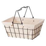 ワイヤーファブリックバスケット 買い物かご L アイボリー　61-784-43-9