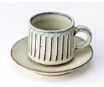 白釉彫 コーヒー腕皿 鴻月　3-3281