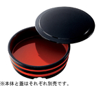 7寸 冷し中華（浅）蓋 黒内朱　38020570