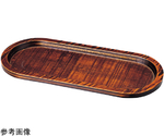 木製25cm 荒彫小判カスタ盆栃塗　85914420