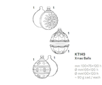3Dチョコレートモールド クリスマス クリスマスボール（Xmas Balls） 1セット(3サイズ入)　KT149