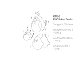 3Dチョコレートモールド イースター チキンファミリー（Chicken Family） 1セット(3サイズ入)　KT155