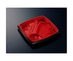 弁当容器 CTリル 22-22C 赤黒-BK 身 1ケース（600枚入）　00651519