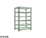 中軽量棚NE型 単体 6段 W1800×D724×H2100mm グリーン　NE-2756