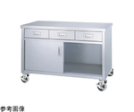 ステンレス作業台（片面扉・引出し付）ED-PU100シリーズ W1800×D750×H800mm　ED-18075-PU100