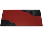 漆黒刷毛目 朱 長角トレー 隅黒漆流水 500×250×12mm　1025950