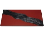 漆黒刷毛目 朱 長角トレー 黒漆流水 500×250×12mm　1025970