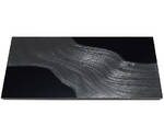漆黒刷毛目 黒 長角トレー 黒漆流水 500×250×12mm　1025980