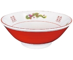 磁器 中華食器 赤巻三ツ竜 高台丼 7寸（φ215）　8179851
