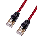 カテゴリー6A メッシュフラットタイプ LANケーブル 7m レッド　MEC-6AF7M-R