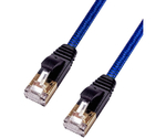 カテゴリー6A メッシュフラットタイプ LANケーブル 2m ブルー　MEC-6AF2M-B
