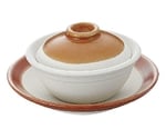 素焼品味小砂鍋用受皿 茶塗　453189