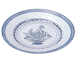 ホタル陶器丸平皿（盤子）8インチ（花）　311055