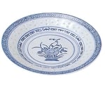 ホタル陶器丸深皿 8インチ（花）　311048
