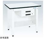 一人用作業台（耐荷重350kg/W1200×D600×H740mm/3方パネル付）2段キャビネット付　CP-126BW