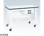 一人用作業台（耐荷重150kg/W900×D600×H810mm/キャスター付）2段キャビネット付　CPB-096BW