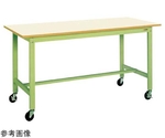 移動式軽量作業台（KH/耐荷重200kg/ポリエステル天板/W1200×D600×H900mm）グリーン 直進安定金具付　KH-48IGB