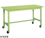 移動式軽量作業台（KH/耐荷重200kg/スチール天板/W1200×D600×H900mm）グリーン 直進安定金具付　KH-48SB