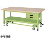 超重量作業台ハンドル昇降移動式（KWC/耐荷重2000kg/木目メラミン天板/W1200×D800×H740mm）　KWCM-12B
