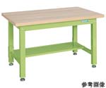重量作業台（KW/耐荷重2000kg/木目メラミン天板/W1200×D800mm）グリーン 中板1枚付　KWM-128T