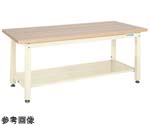 重量作業台（KW/耐荷重2000kg/木目メラミン天板/W1200×D800mm）アイボリー 中板2枚付　KWM-128T1I