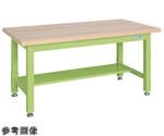 重量作業台（KW/耐荷重2000kg/木目メラミン天板/W1500×D800mm）グリーン 中板1枚付　KWM-158T