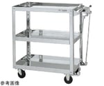 ステンレススーパーワゴン（SUS304/プレート式導電性ゴム車/スチール金具仕様/ハンドブレーキ付）W750×D500×H880mm　SAP3-7583HBDC