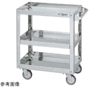 ステンレススーパーワゴン（SUS304/プレート式ナイロンウレタン車/スチール金具仕様）W900×D600×H740mm　SAP3-9073NUJ