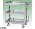 ステンレススーパーワゴン（SUS430/プレート式ナイロンウレタン車/スチール金具仕様/ハンドブレーキ付）W600×D400×H880mm　SAP4-6083HBNU