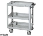 ステンレススーパーワゴン（SUS430/プレート式エラストマー車/スチール金具仕様）W900×D600×H740mm　SAP4-9073E