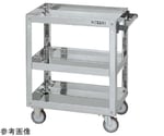 ステンレススーパーワゴン（SUS430/プレート式ナイロンウレタン車/スチール金具仕様）W900×D600×H740mm　SAP4-9073NU