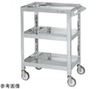 ステンレススーパーワゴン（SUS304/ねじ込み式ナイロンウレタン車/ステンレス金具仕様）W600×D400×H740mm　SAS3-6073SNU