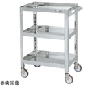 ステンレススーパーワゴン（SUS304/ねじ込み式ナイロンウレタン車/スチール金具仕様）W600×D400×H880mm　SAS3-6083NU
