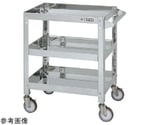 ステンレススーパーワゴン（SUS304/ねじ込み式ナイロンウレタン車/スチール金具仕様）W750×D500×H740mm　SAS3-7573NU