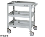 ステンレススーパーワゴン（SUS304/ねじ込み式ナイロンウレタン車/ステンレス金具仕様）W750×D500×H740mm　SAS3-7573SNU