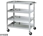 ステンレススーパーワゴン（SUS430/ねじ込み式導電性ゴム車/スチール金具仕様）W600×D400×H1100mm　SAS4-60114DC
